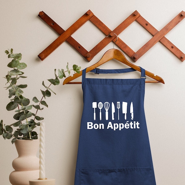 Bon Appétit Apron, Apron for French, France Apron, Kitchen Apron, Your Country Apron, Chef Gifts for Him, Woman Apron, Gift for Mom