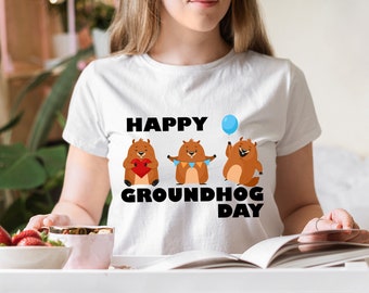 Happy Groundhog Day Shirt, Groundhog Day Shirt, Groundhog Shirt, Funny Groundhog Tee, Groundhog TShirt, Groundhog Day Gift, Groundhog Tees