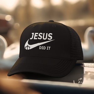 Jesus Did It Hat, Christian Cross Printed Hat, Christianity Jesus Sacred Cross Ball Cap, Religious Spiritual God Hat, Christian Gifts