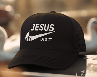 Jesus Did It Hat, Christian Cross Printed Hat, Christianity Jesus Sacred Cross Ball Cap, Religious Spiritual God Hat, Christian Gifts
