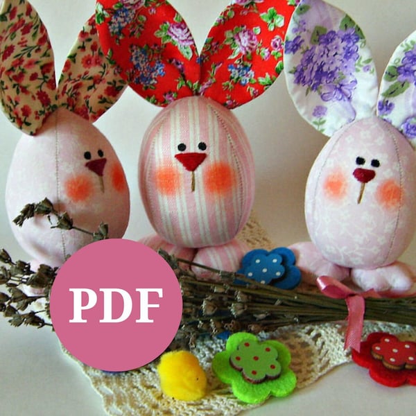 DIY, Easter ornaments, Easter Decor Pattern, Sewing Tutorial files, Textile Decorative Tutorial, Easter Decor DIY