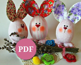 DIY, Easter ornaments, Easter Decor Pattern, Sewing Tutorial files, Textile Decorative Tutorial, Easter Decor DIY