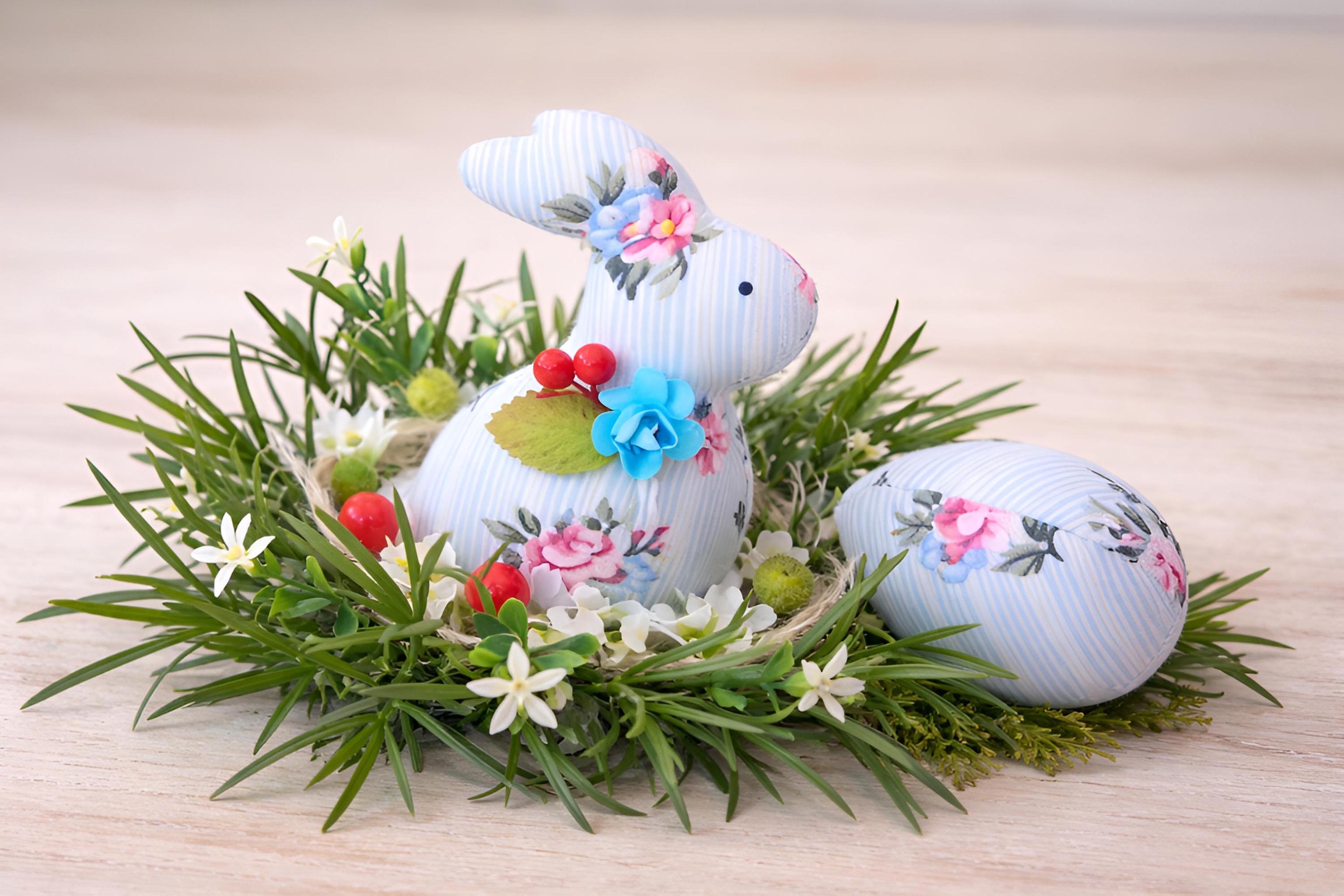 Fabric Bunny & Egg Sewing Pattern: DIY Easter Decor (digital Download ...