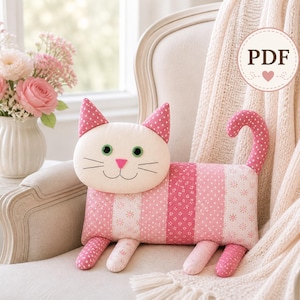 Peluche, jouet pour chat, patron de couture PDF, chat en peluche doux, à partir de vieux vêtements