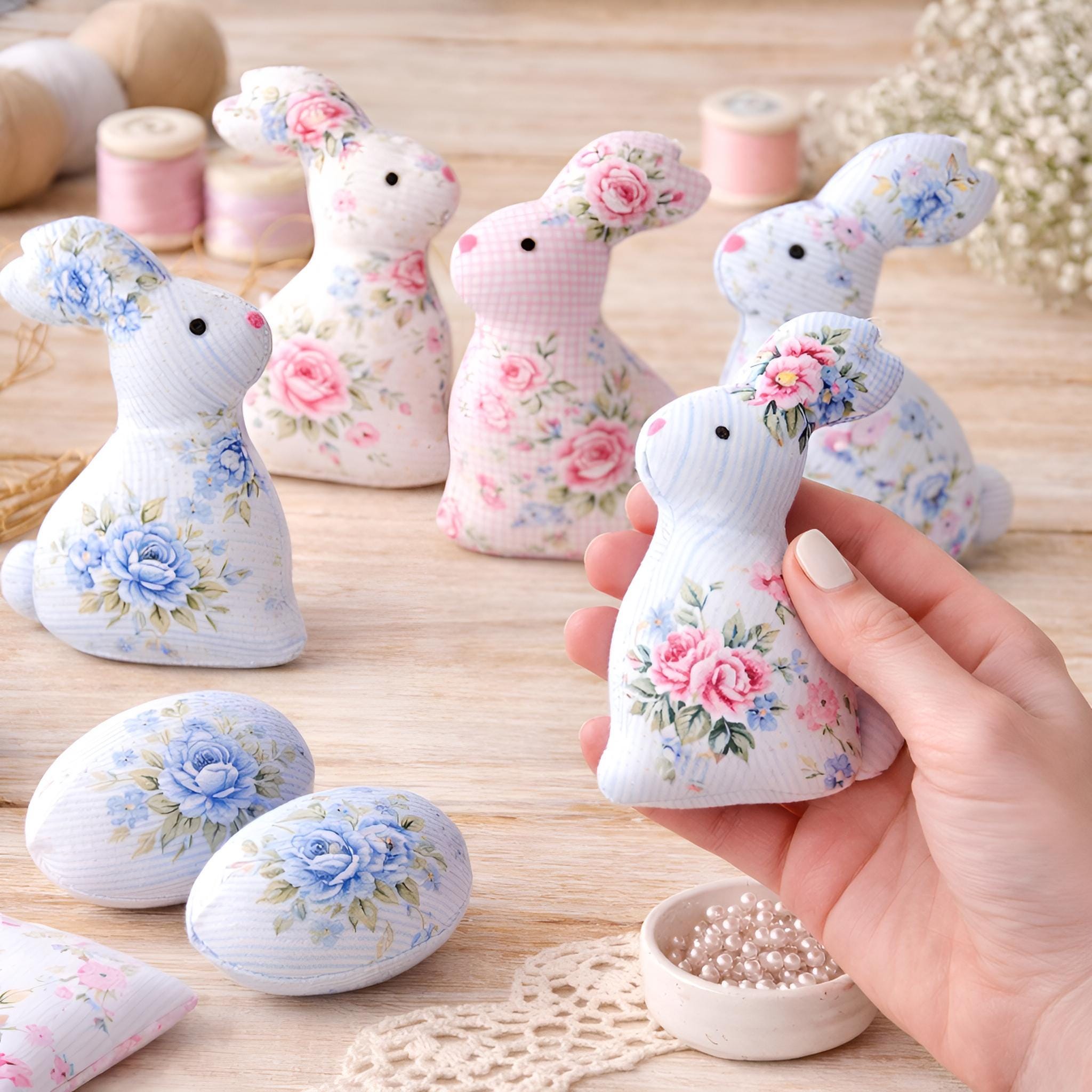 Fabric Bunny & Egg Sewing Pattern: DIY Easter Decor (digital Download ...