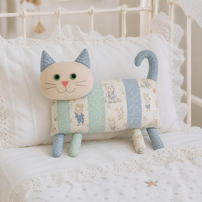 Plush Cat Toy Sewing Pattern PDF, Soft Stuffed Cat, From Old Clothes - Etsy