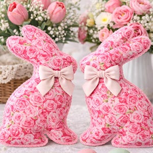 Primitive Bunny Pattern PDF, Flat Rabbit Pillow, Rustic Farmhouse Decor, 2 Sizes