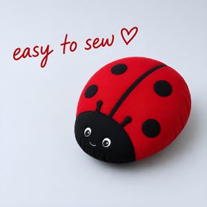 Patron de couture coccinelle PDF, peluche facile pour débutants, recyclage de vieux t-shirt, 2 tailles