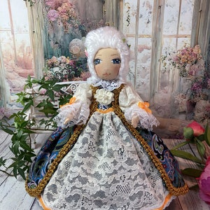 Victorian historical -inspired doll. Decorative Outfit Doll, Dollhouse, birthday gift, grandma gift, engagement gift