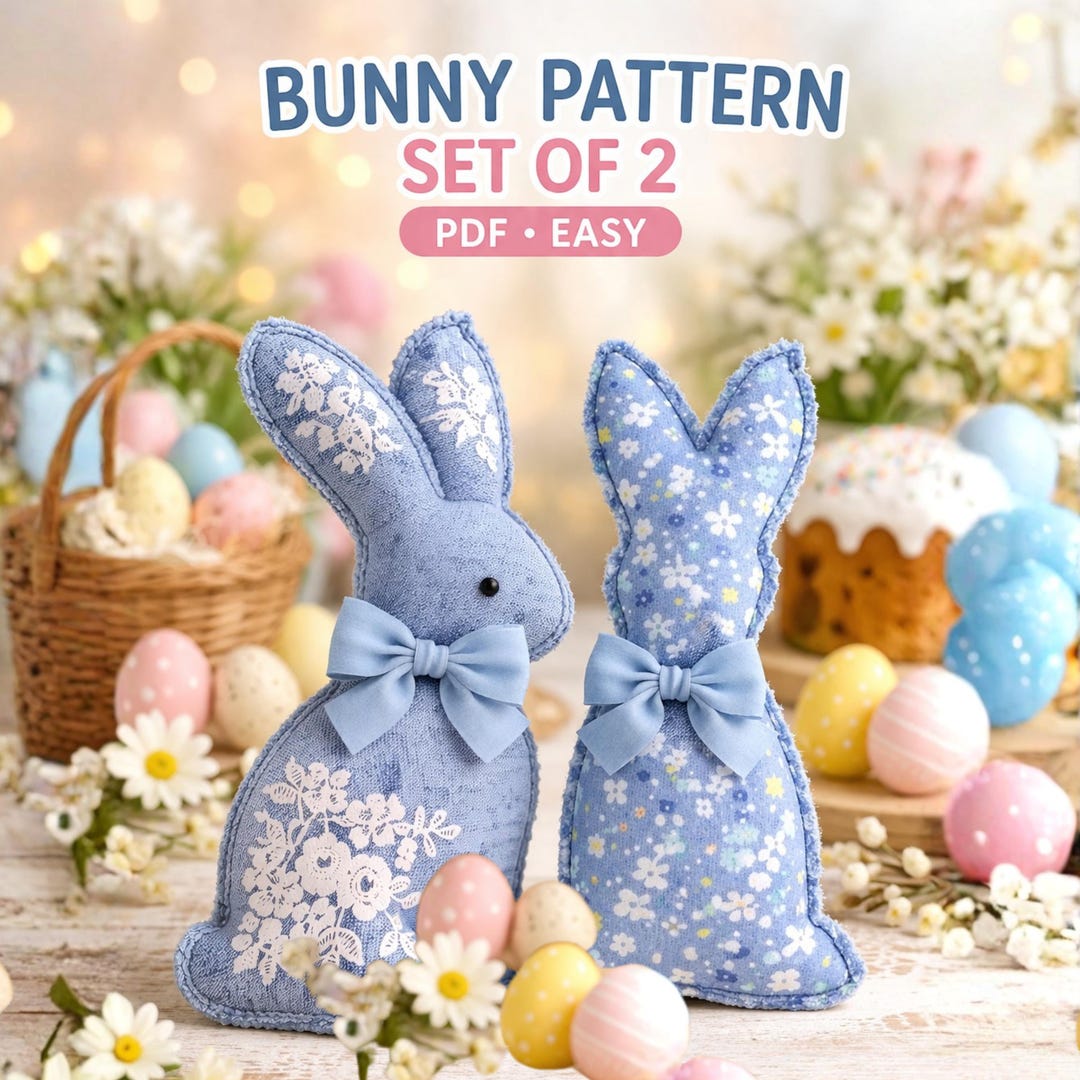 Easter Bunny Sewing Pattern Bundle, Beginner Friendly Plush Toy PDF - Etsy