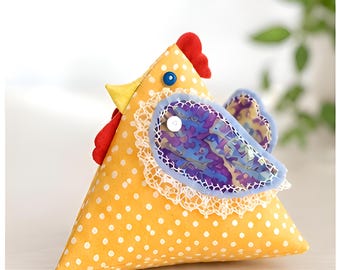 Chicken Sewing Pattern PDF, Hen & Chick, Beginner Friendly, Easter Decor, 2 Designs