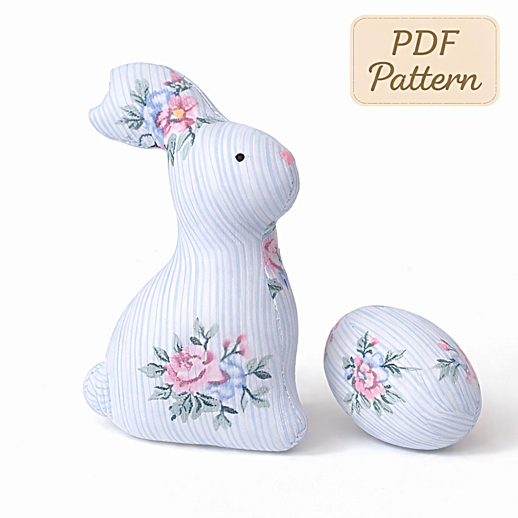 Fabric Bunny & Egg Sewing Pattern: DIY Easter Decor (digital Download ...