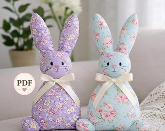 Bunny Sewing Pattern PDF: DIY Rabbit Decor, 3 Sizes, Beginners Guide