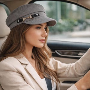 Metal Buckle Breton Fiddler Cap Vintage British Flat Top Fisherman Hat Newsboy Hat Visor Beret Cap Paperboy Gatsby Hat for Women Girls