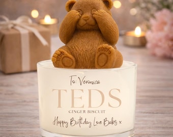 Teddybär Kerze, personalisiertes Geschenk, Wohnkultur