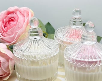 Pfingstrose Gastgeschenke | Gerippte Glas Soja Kerze | Personalisierte Hochzeitstisch Geschenke | Babypartys