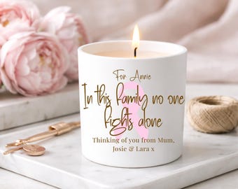 Personalisierte Brustkrebs-Kerze - Unterstützungsgeschenk personalisiert