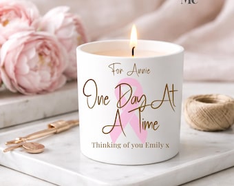 Personalisierte Brustkrebs-Kerze - Unterstützen Sie das Geschenk jeden Tag