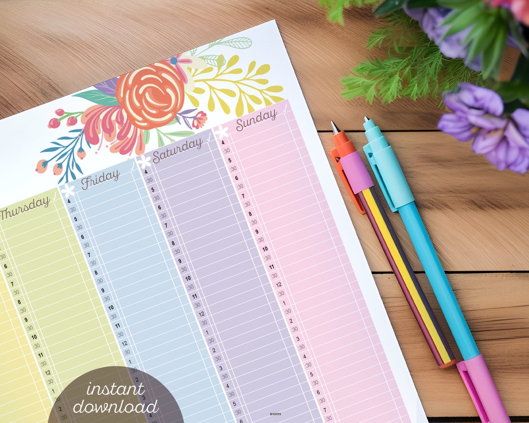 Hourly Planner, Daily Weekly to Do List Schedule Time Boxing Blocking ...