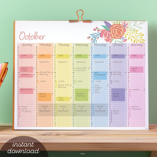 Time Blocking Planner, Daily Weekly To Do List Schedule, Time Box, Cute Digital or SVG Printable Calendar, Digital Planner Insert GoodNotes