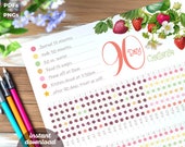 90 Day Challenge Tracker | Printable Digital Download Insert Cottagecore Workout Plan Fitness Planner Goal Tracker Checklist Workout Water