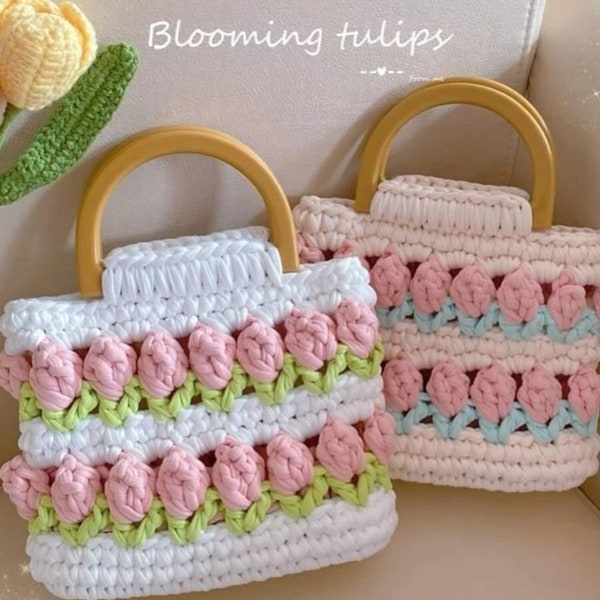Tulip Bag Crochet pattern---Digital Crochet pattern---Digital PDF file---Instant download pattern---Crochet Pattern Amigurumi