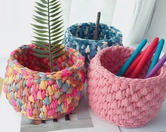 Crocheted Storage Basket, Handmade gift