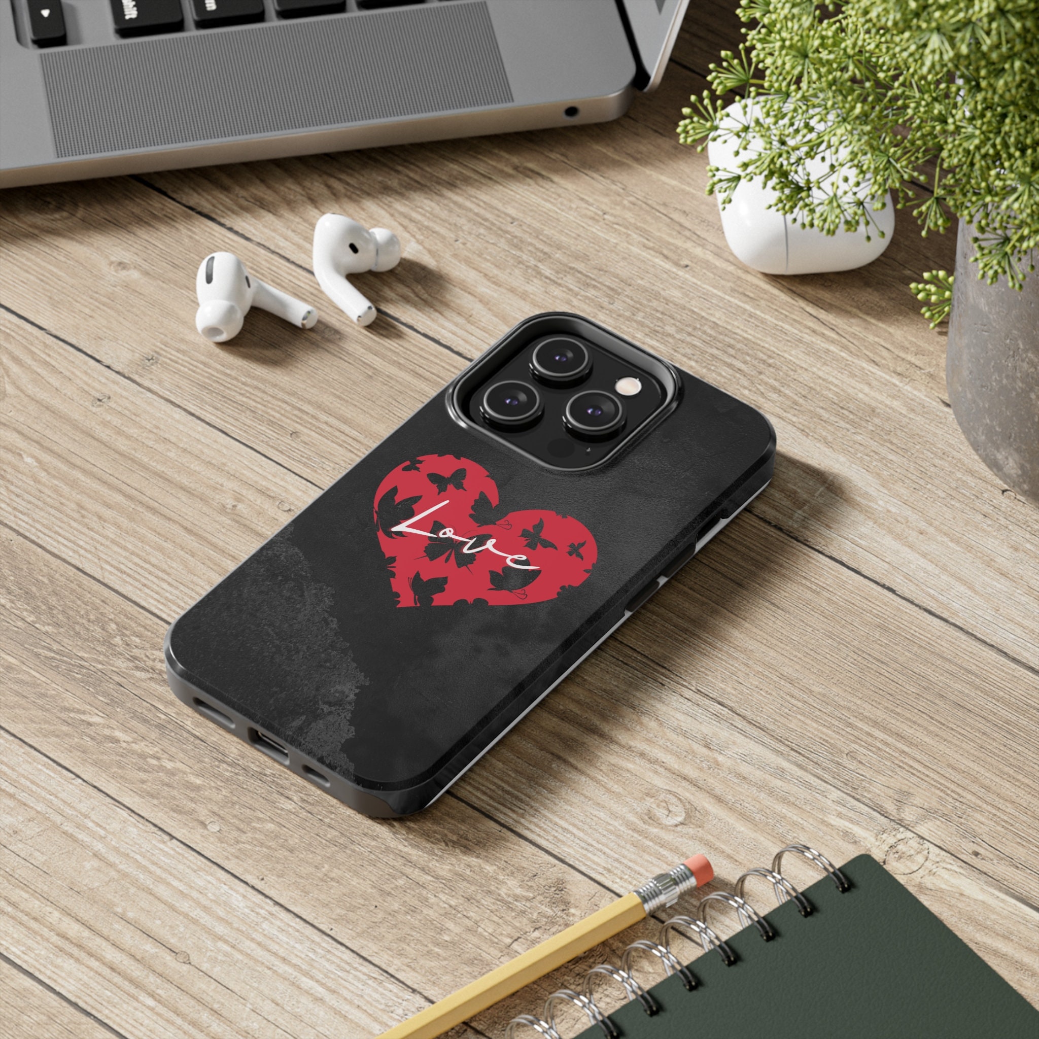Red iPhone 14 Pro Max Case Heart iPhone 14 Case Butterfly Etsy