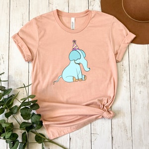 Cute Elephant Shirt, Elephant Birthday T Shirt, Hand drawn elephant, Elephant Birthday Gift, Animal Lover Shirt