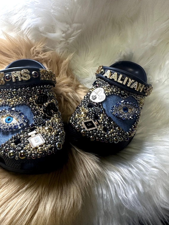 Kids Custom Blue Denim Design Crocs - Etsy display picture 1