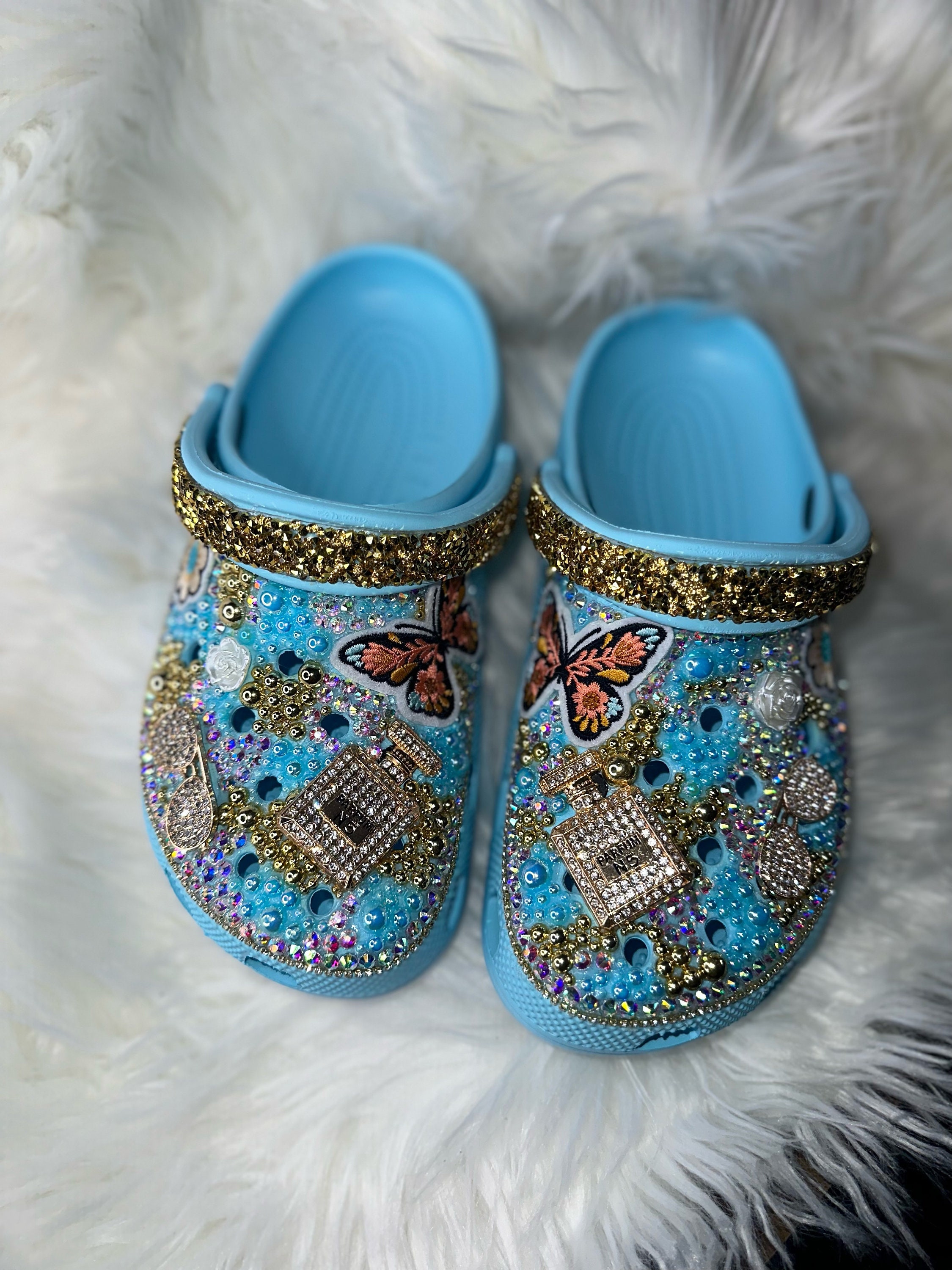 Crocs personalizzate blu artico con brillantini Etsy Italia