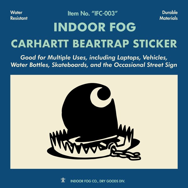 Carhartt Beartrap WIP Sticker | Premium Waterproof Vinyl - For your car window, taillight, water bottles, laptop, and more!