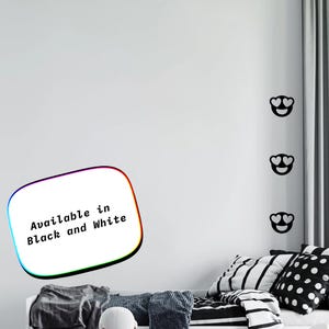 Heart Eyes Emoji Wall Decor - Removable Vinyl Emoji Wall Art - Cute Smiley Face Sticker for Kids Room, Dorm, Laptop, or Office Decor