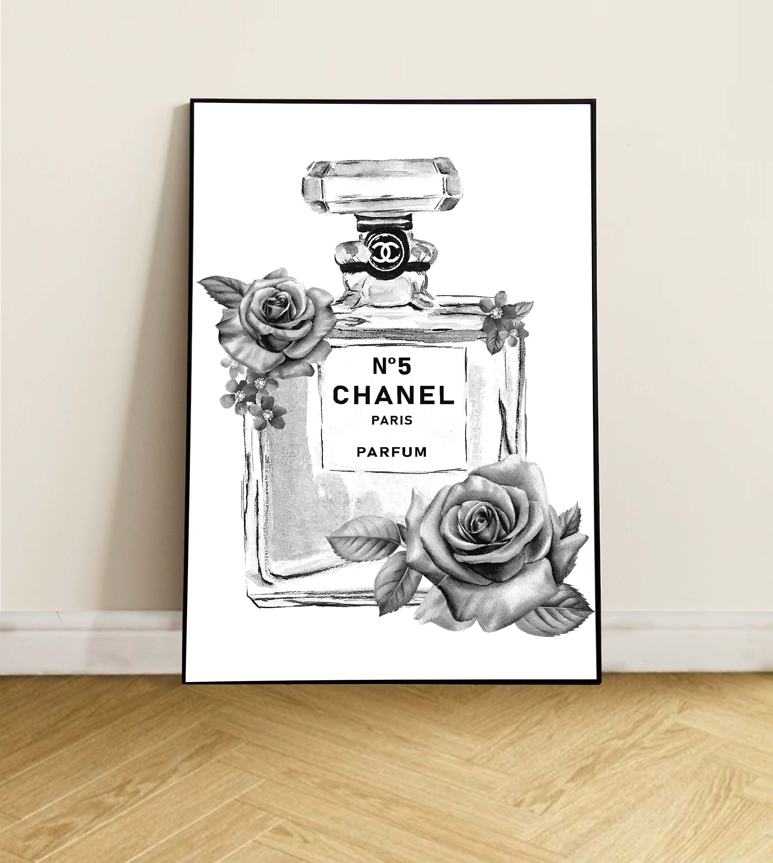 Art mural de toile de parfum Chanel no5 / nr5 {70 x 50} CADRE INCLUANT