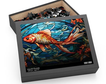 Puzzle, Jigsaw Puzzles, Koi Fish Puzzle, Fish Puzzle, Fun Puzzles (120, 252, 500-Piece)