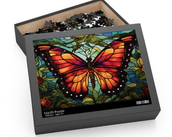 Butterfly Puzzle, Jigsaw Puzzle Butterfly, Colorful Butterfly Puzzle, Birthday Gift Ideas, Butterfly Lovers, Puzzles (120, 252, 500-Piece)