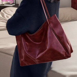 Y2K Tote Bag, Multi-color Large Capacity Soft Pu Leather Shoulder Bag, Retro Crossbody Bag, Bucket Bag, Y2K bag, Y2K accessories-W20