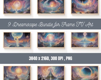 Cosmic Gateway Digital Art Print, Fantasy Space Landscape, Mystical Stars and Universe Wall Art