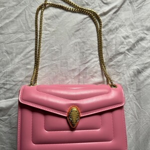 Pink designer serpenti shoulder bvlgar bag