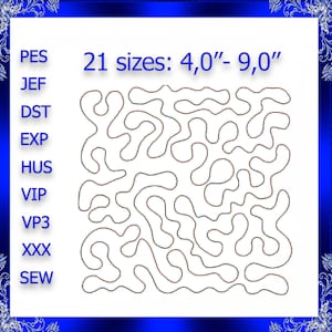 Quilting Swirls Embroidery Design quilting swirls quilting block stipple embroidery stippling Quilting Swirly Machine Embroidery Design #176