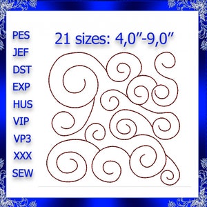 Quilting Block Machine Embroidery Designs  pour embroidery machine Frame monogram stippling embroidery Quilting Swirls Embroidery Design #74