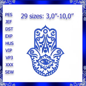 Hamsa hand embroidery Jewish embroidery Hamsa Palm Hand Of Fatima Hand Of God yoga embroidery Chamsa machine embroidery khamsa diwali #284