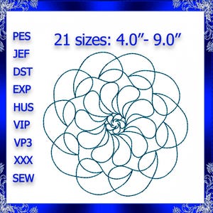 Quilting Swirls Embroidery Design quilting swirls quilting block stipple embroidery stippling Quilting Swirly Machine Embroidery Design #497