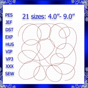 Quilting Swirls Embroidery Design quilting swirls quilting block stipple embroidery stippling Quilting Swirly Machine Embroidery Design #505