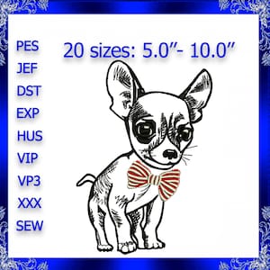 Chihuahua Embroidery design Chihuahua dog machine Embroidery design head dog Embroidery little dog Embroidery Pet embroidery design #535