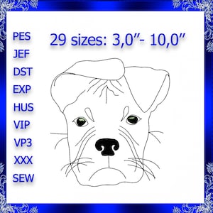 Boxer dog Embroidery Design Dog Machine Embroidery Design Boxer puppy Machine Embroidery Design dog pet embroidery Boxer Dog embroidery #479