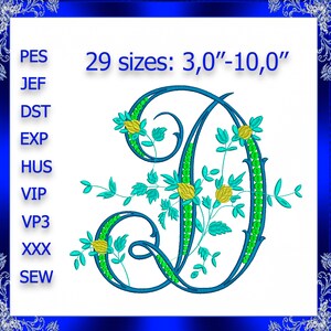 Letra D Monograma Bordado Floral D Monograma Elegante Bordado Floral Monograma Bordado Letra D Elegante Letra mayúscula D 248