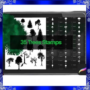 Trees Procreate Stamps Procreate Brushes Digital Tools iPad palm tree Procreate Stamp Brush Set Procreate Brushes Christmas tree Stamps