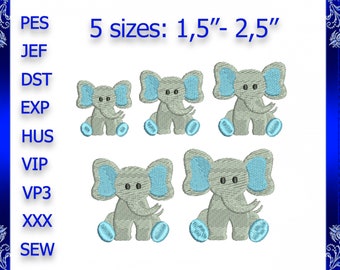 Mini elephant machine Embroidery Design Tiny elephant embroidery Small elephant Embroidery Design baby embroidery kids Animal #103