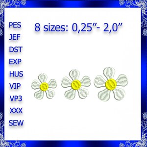 Winzige Kamille Stickdatei Blume mini Stickdatei kleine Blume Stickdatei Kleine Blume Mini Gänseblümchen #349